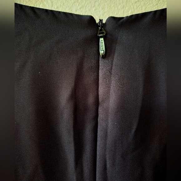 NWT JJ's House Black A-Line V-neck Chiffon Ruffle Dress Zip Womens Size 22 - Picture 6 of 13